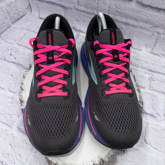 Brooks Ghost 15 Womens Sz 10.5 Grey Purple Running Shoes Sneakers 1203801B079 - Picture 2 of 12